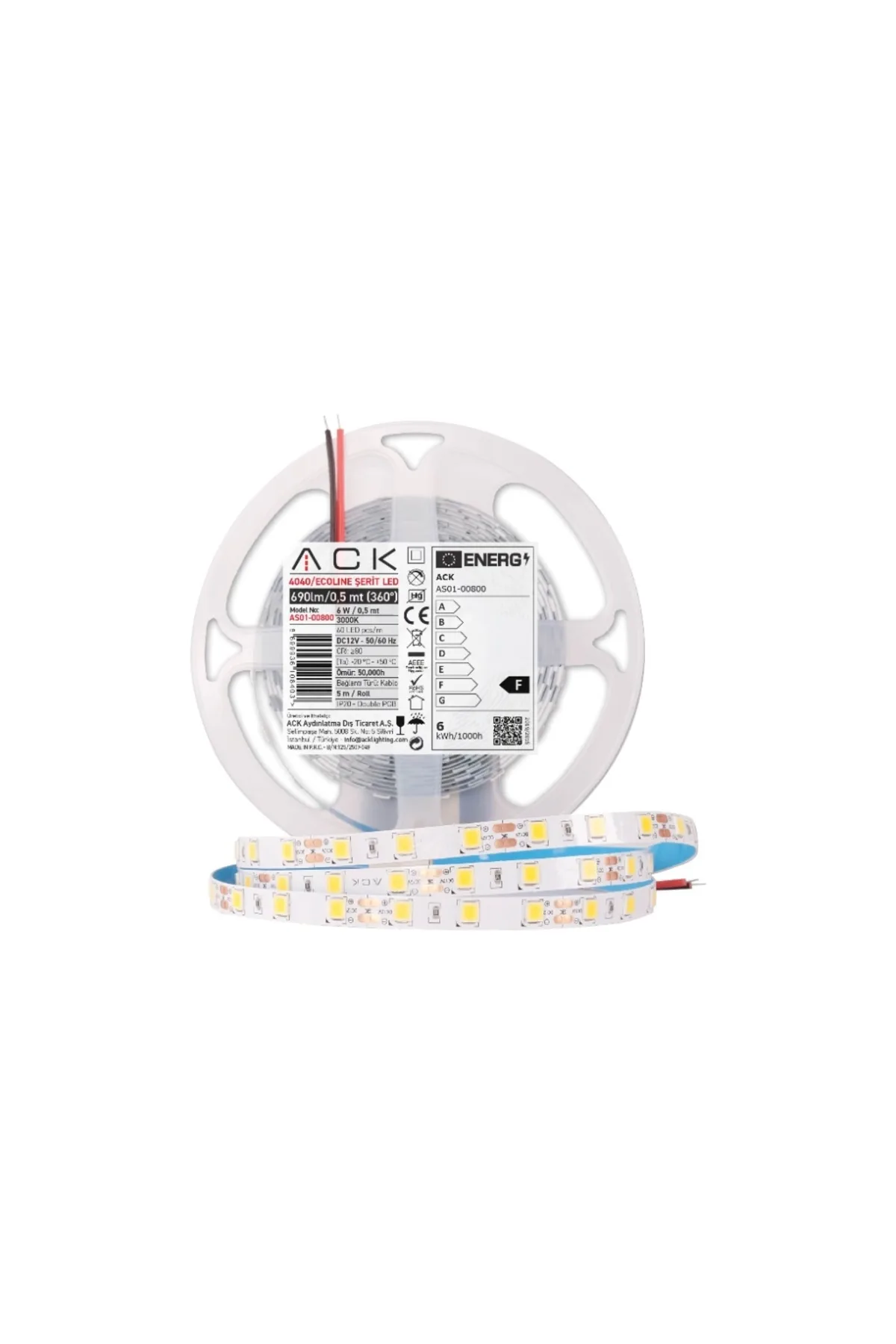 5 METRE GÜNIŞIĞI ŞERİT LED AYDINLATMA SETİ - 10A TRAFO + 1.5M FİŞLİ KABLO - HAZIR TAK ÇALIŞTIR - Görsel 2
