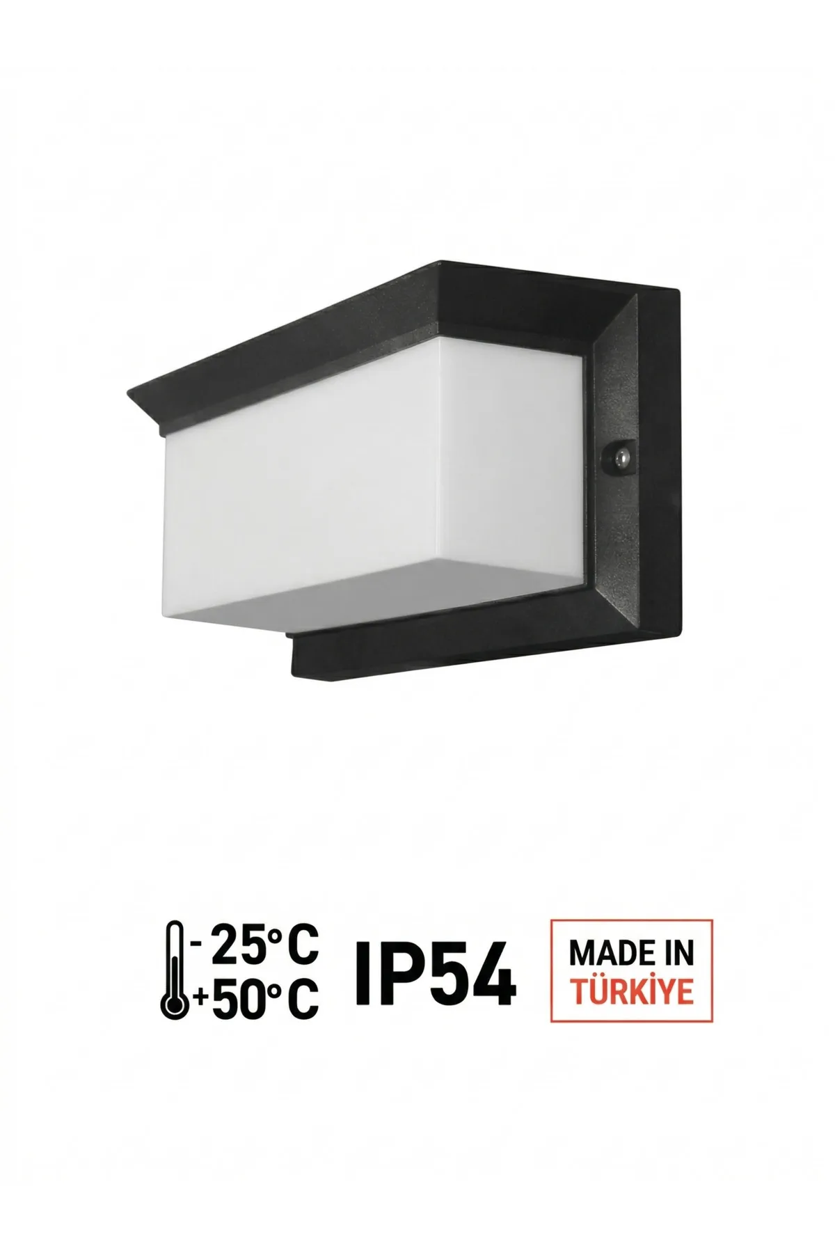 Lunar E27 Bahçe Duvar Apliği IP54 60W (120x120x250 mm) - Görsel 3