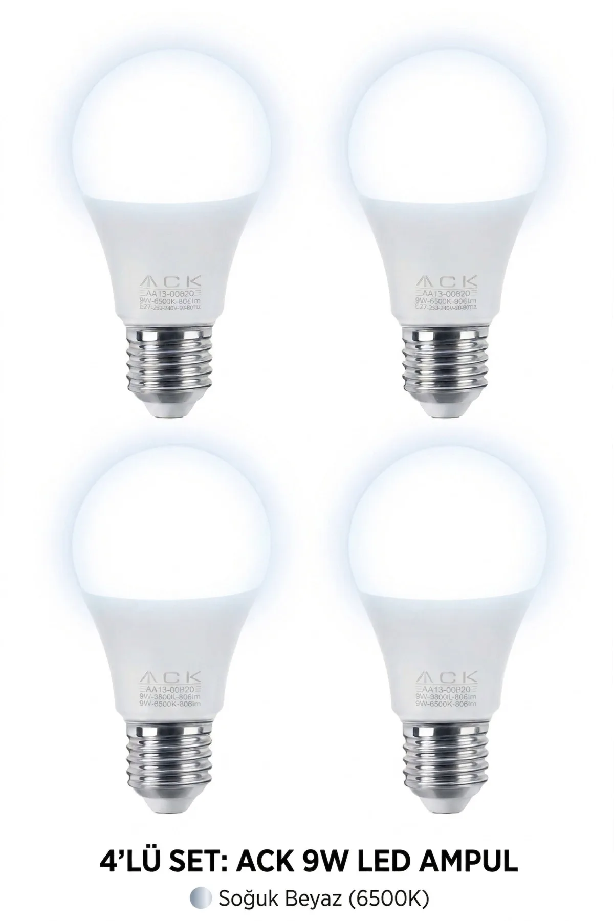 12W LED TASARUFLU AMPUL 6500K E27 4 ADET