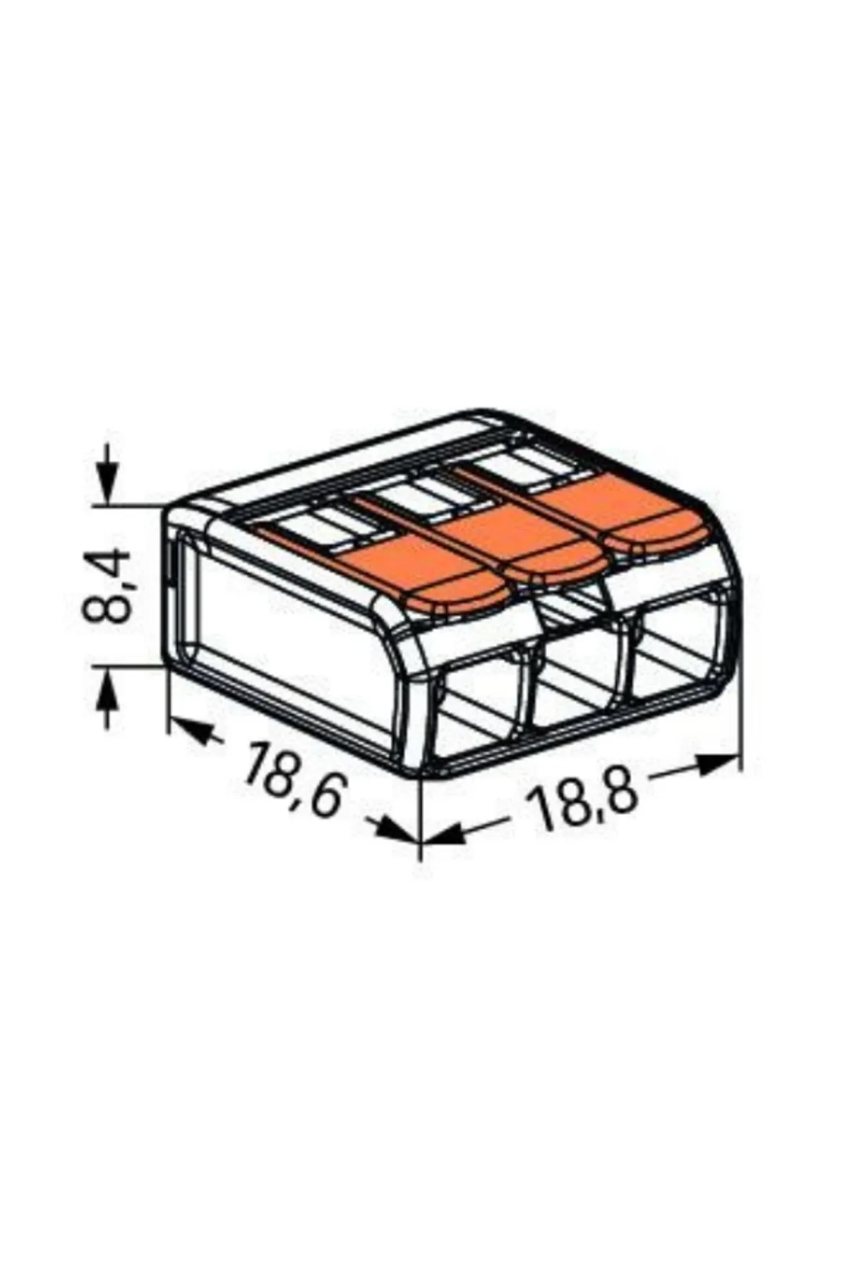 221-413 Klemens, Buat Klemensi, 3 Girişli, 50 Adet - Görsel 4