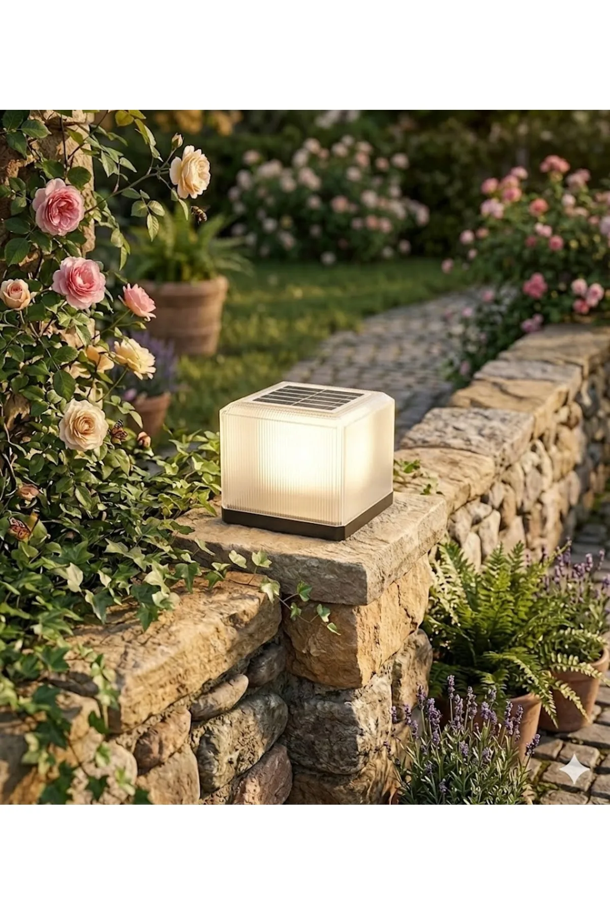 30W Solar Bahçe Set Üstü Küp Armatür