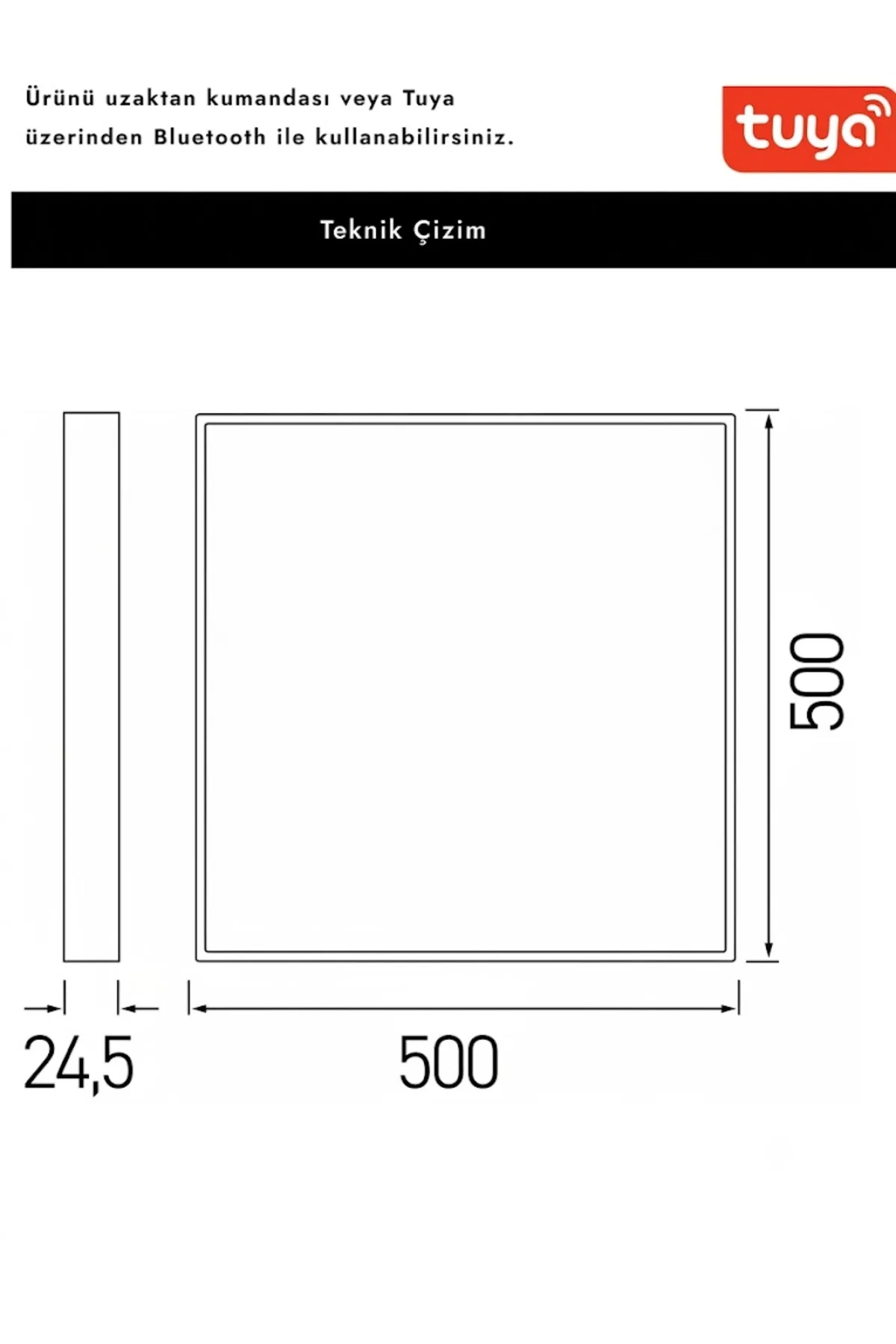 3 RENK SMART CCT PANEL 54W 500MMX500MM SIVA ÜSTÜ AT10-05090 50.000 SAAT KULLANIM ÖMRÜ - Görsel 5