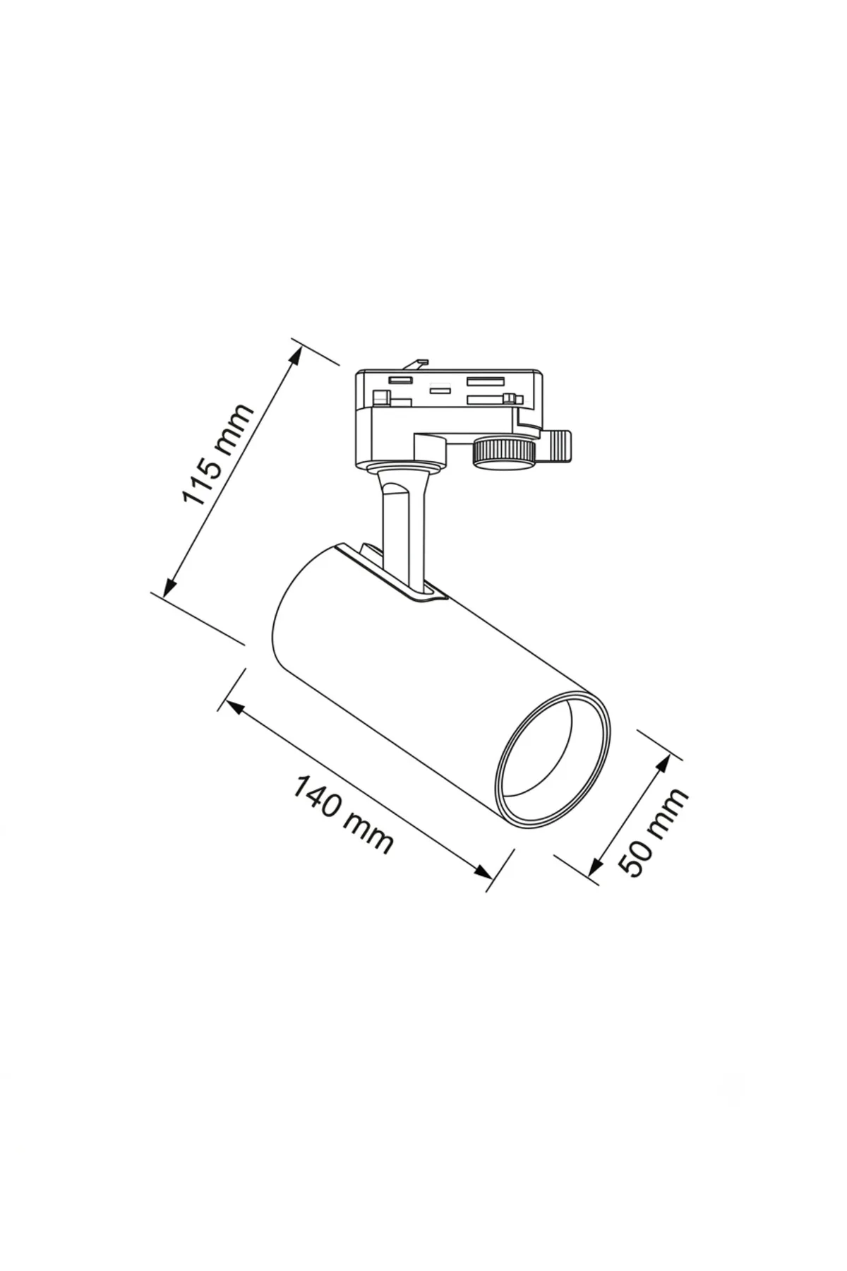 10W Alüminyum LED Ray Spot Armatür Siyah Kasa 4000k Sıcak Beyaz AD30-01011 - Görsel 2