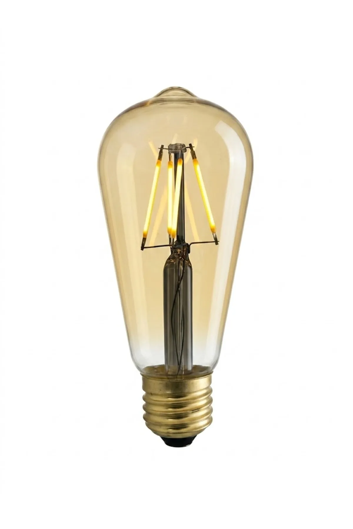 4W 220-240V E27 2200K ST64 LED RUSTIK AMPUL 4 ADET - Görsel 2