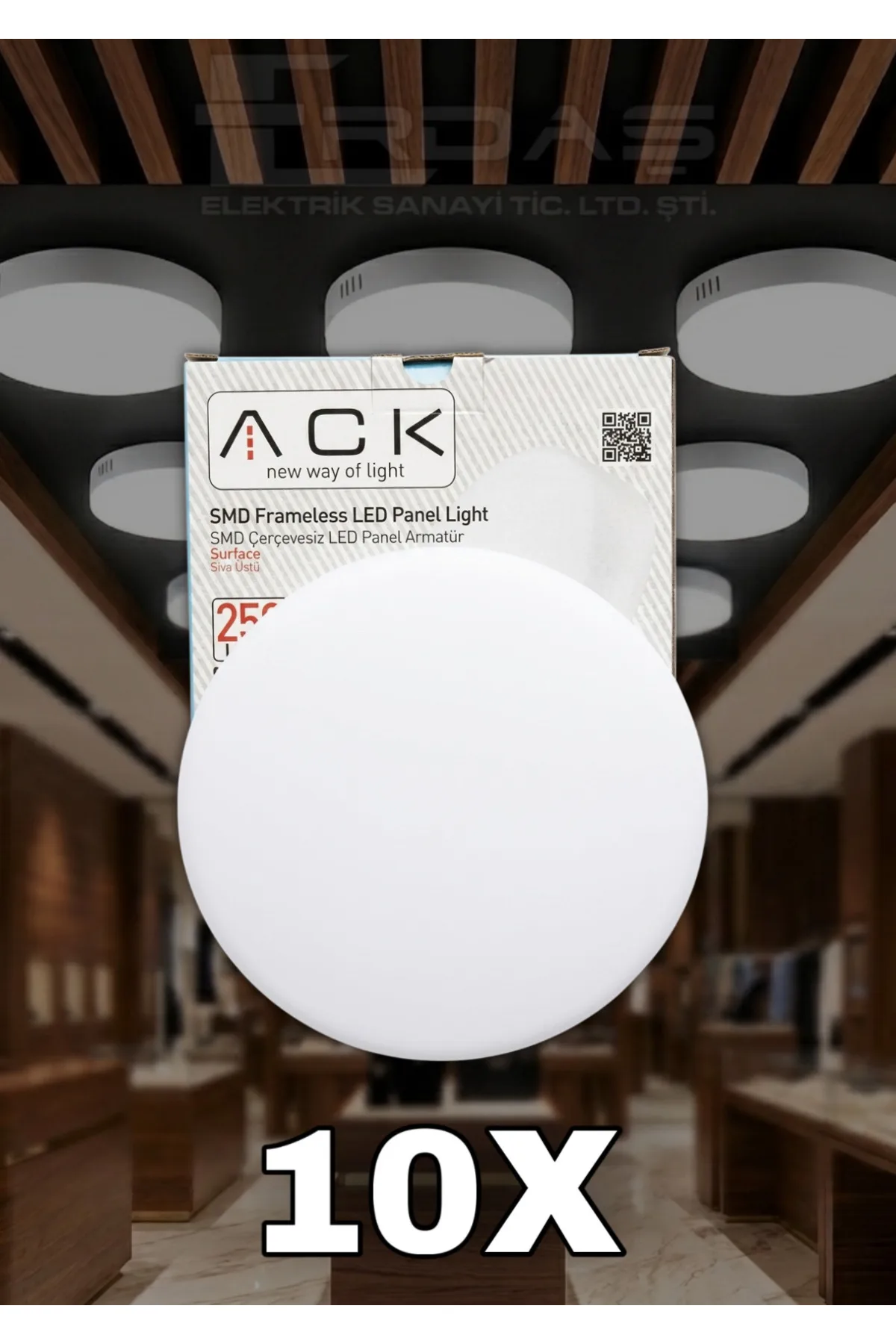 24W 4000k Soğuk Beyaz Sıva Üstü Led Armatür 10 ADET