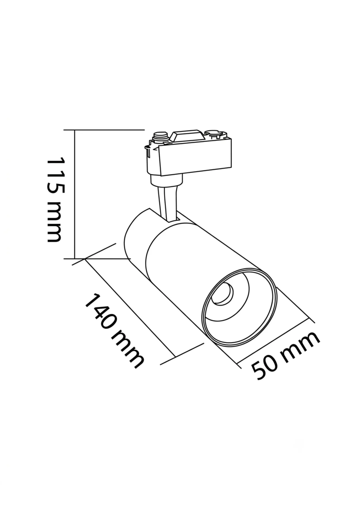 10W Alüminyum LED Ray Spot Armatür Beyaz Kasa Günışığı 3000K AD30-01000 - Görsel 3